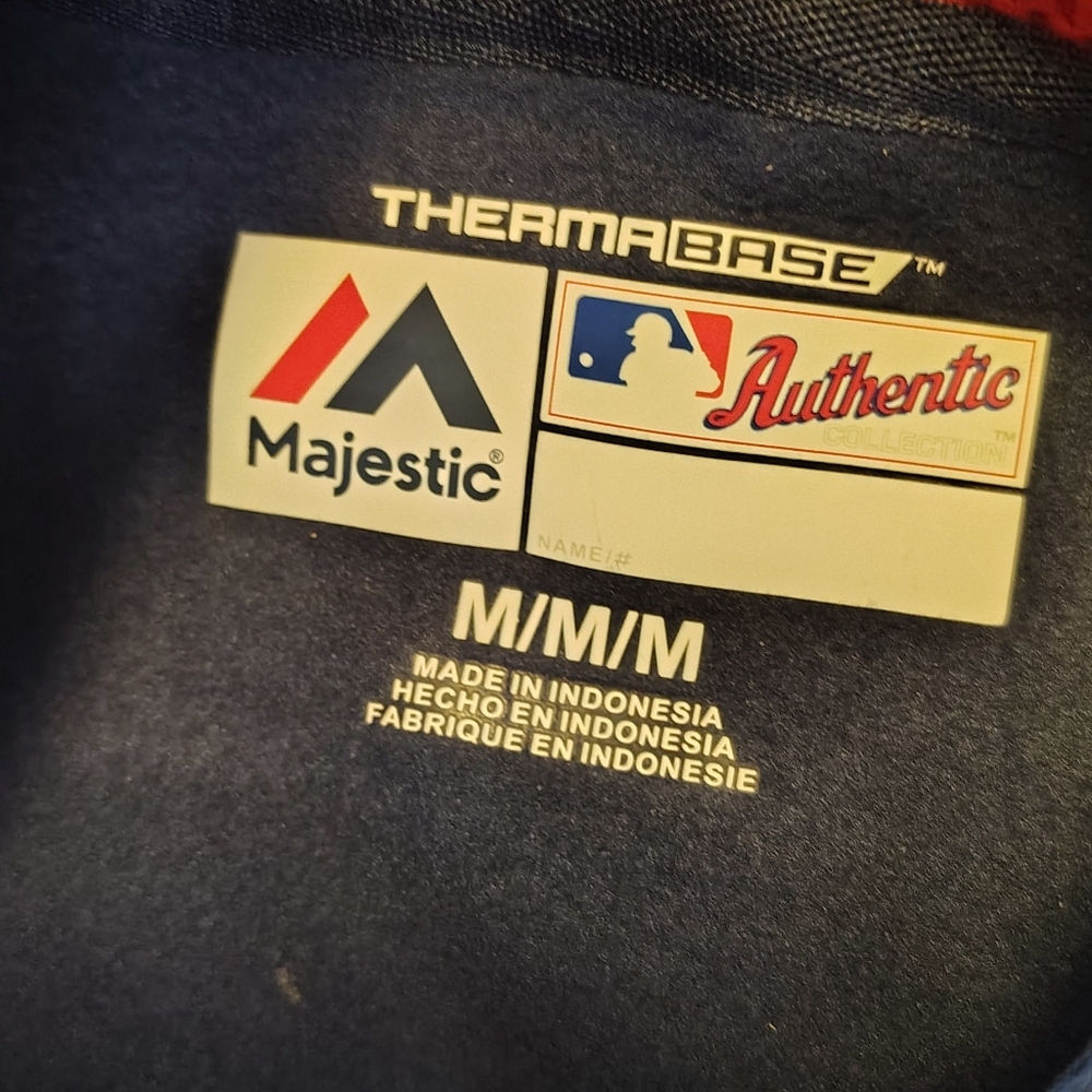 Majestic Blue and Red Pocket Pullover Hoodie with Boston Red Sox Logo Size M - Picture 4 of 7